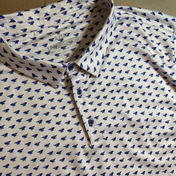 LRD Other - LRD Performance Golf Polo Shirt Mens 2XL White Eagle All Over Print Casual
